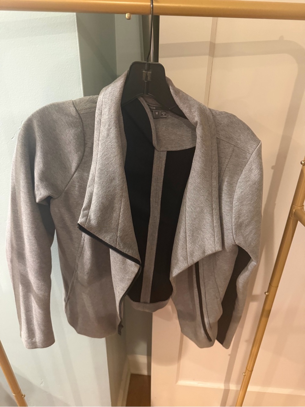 Vince Light Gray Open-Front Draped Blazer